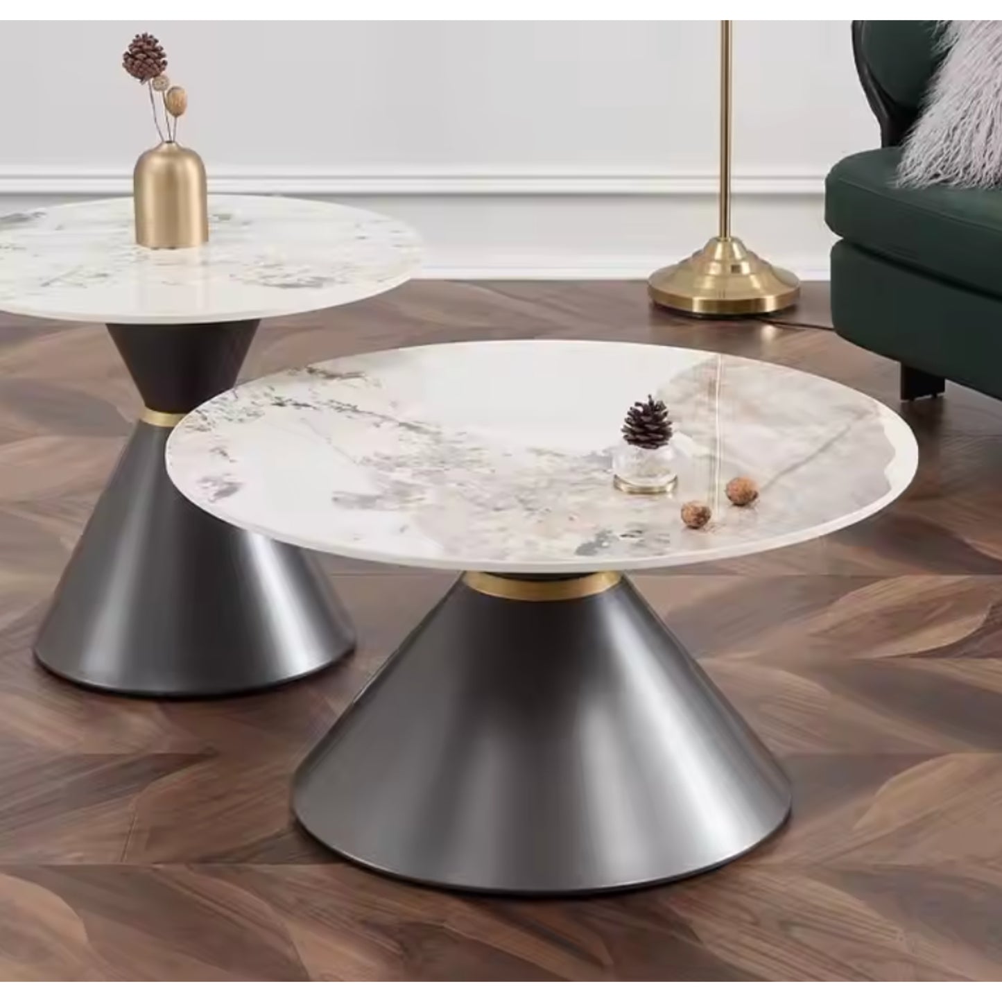 Aurelia Luxe Marble & Gold Coffee Table Set