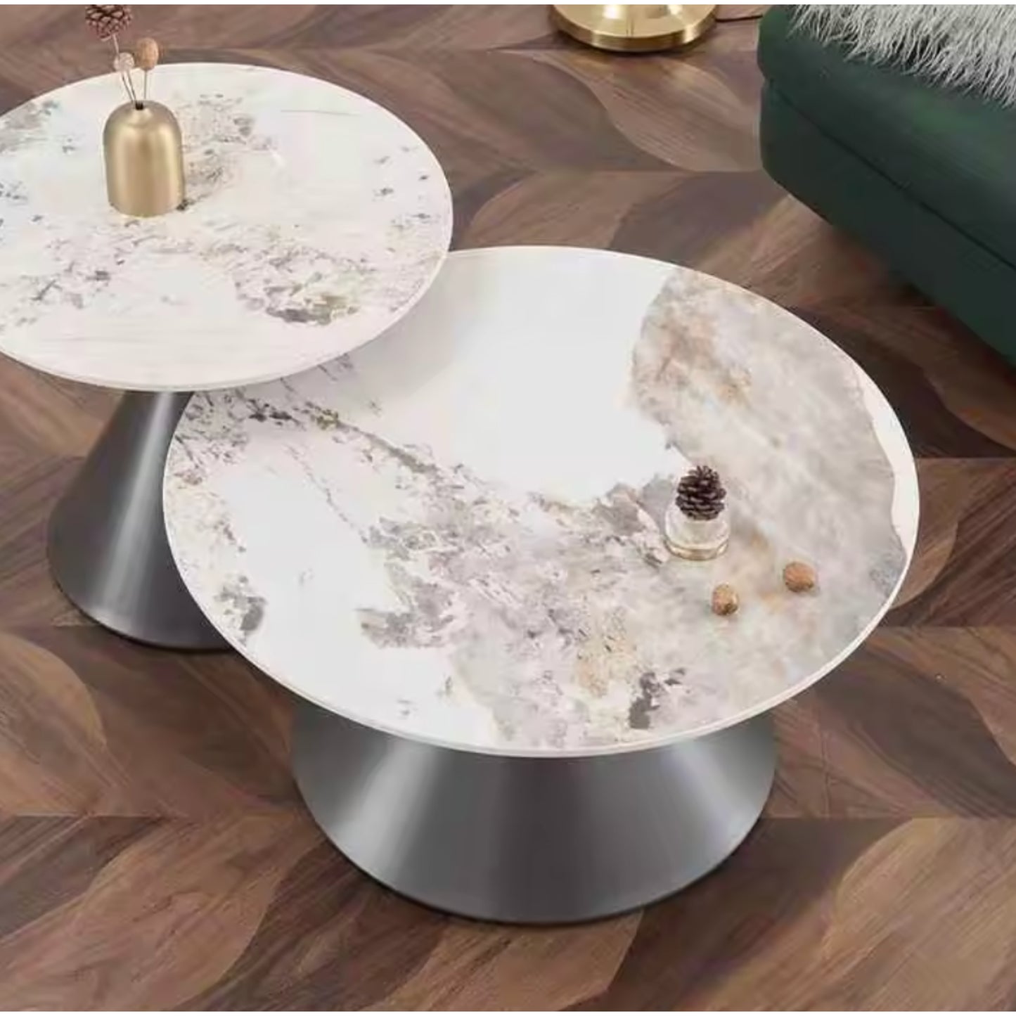 Aurelia Luxe Marble & Gold Coffee Table Set