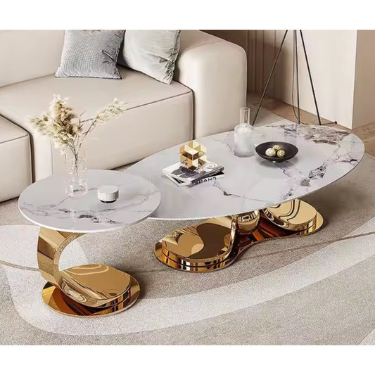 Aurelia Luxe Marble & Gold Coffee Table Set